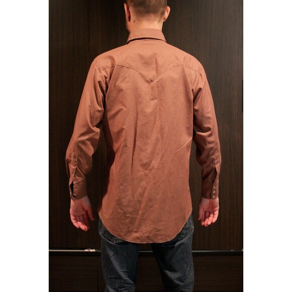 Vintage Chute #1 Pearl Snap Western Wear Button Up Rodeo 80s Brown Size M - Picture 3 of 7